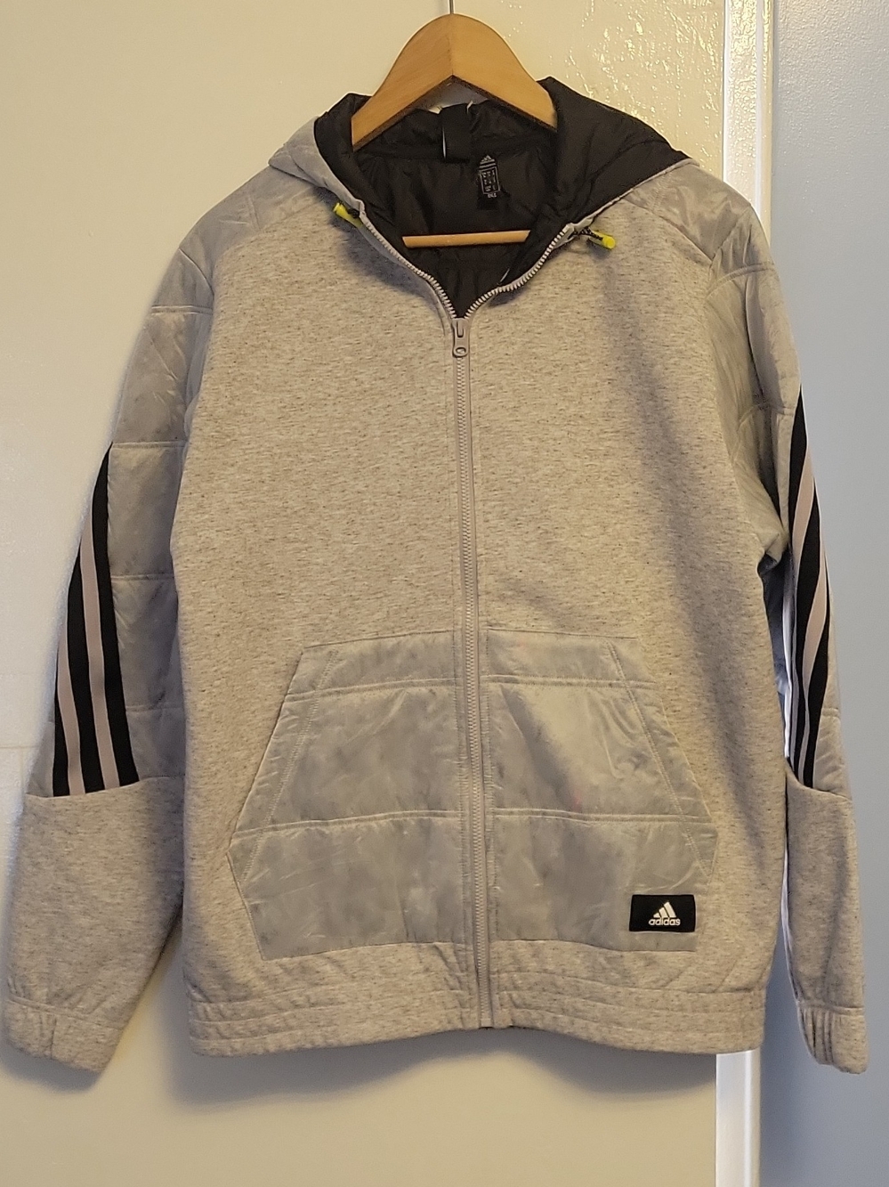 Adidas Kids' Light Gray Hooded Jacket